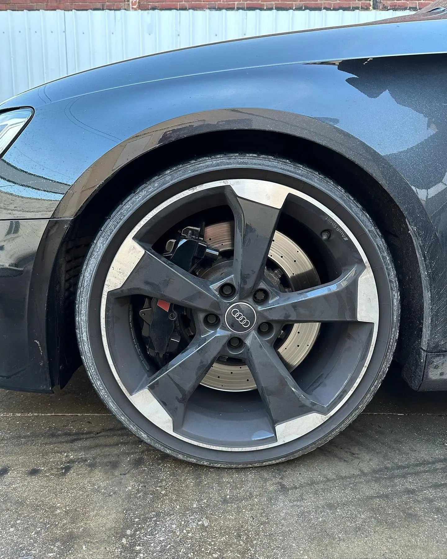 Alloy wheel cleaning, before